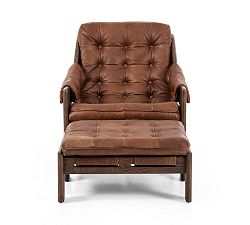 Callum Leather Chair with Ottoman