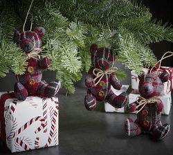 St Jude's Plaid Bear Ornament