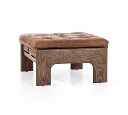 Callum Leather Ottoman