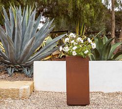 Pedestal Outdoor Planters - Corten Steel