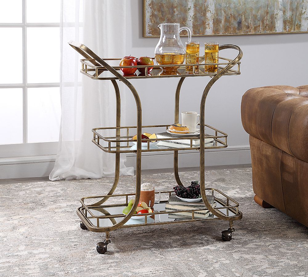 Amelia Metal Bar Cart (33&quot;)