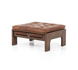 Callum Leather Ottoman