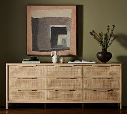 Dolores 9-Drawer Cane Dresser (86&quot;)