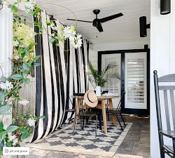 Open Box:Sunbrella&#0174; Awning Stripe Grommet Outdoor Curtain