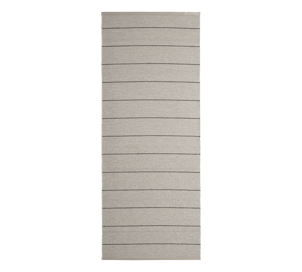 Open Box: Pappelina Carl Striped Reversible Outdoor Rug, 2' X 3', Warm Gray/ Fossil Gray