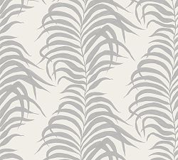 Seaweed Print Wallpaper, Sample, Grey