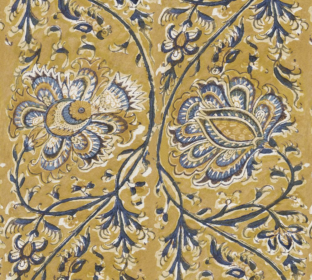 Carolle Floral Print Wallpaper, Sample, Yellow