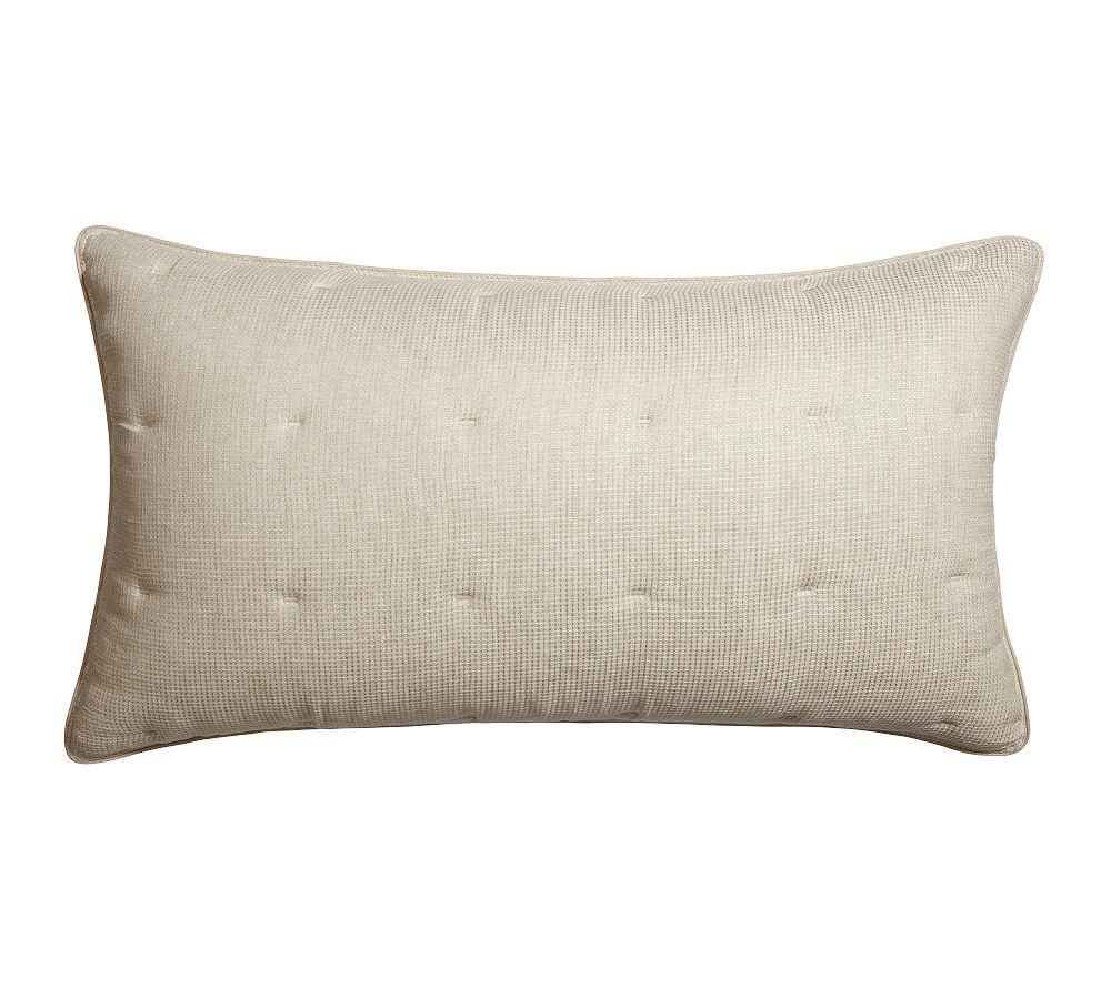 European Flax Linen Tufted Waffle Comforter Sham (Dark Flax)