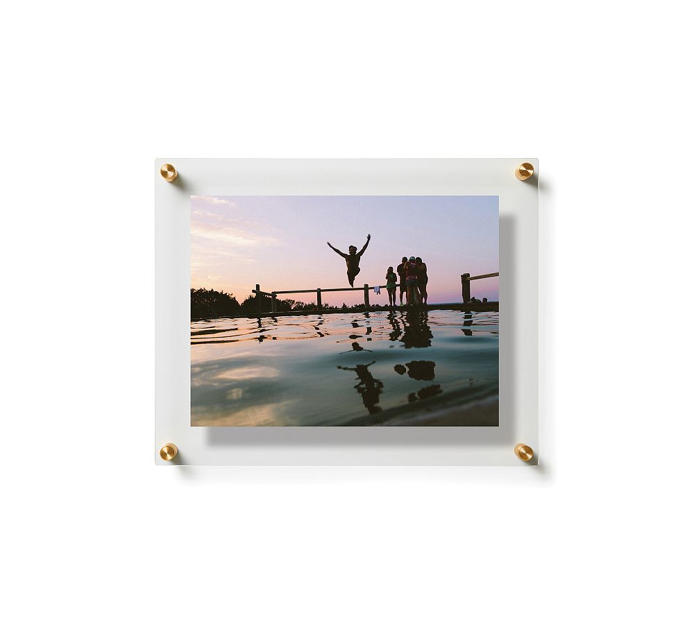 Acrylic Floating Double Panel Wall Frames - 9x12 Brass