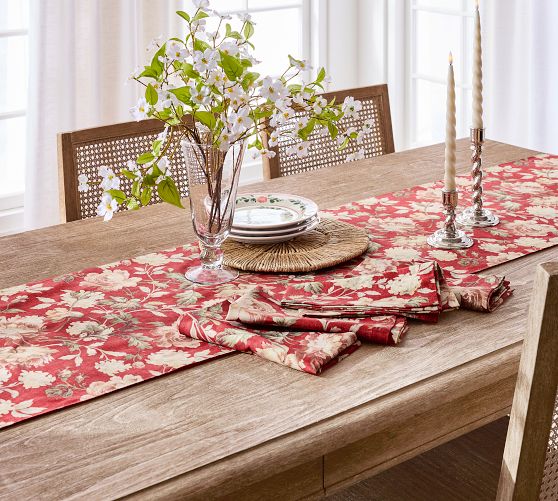Anne Floral Organic Cotton Table Runner