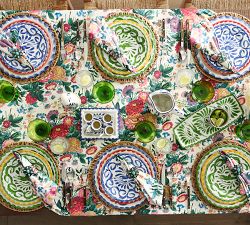 Margeaux Oversized Embroidered Cotton Table Throw