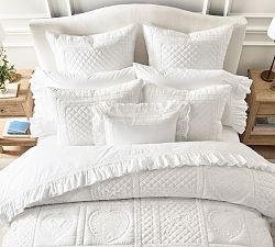 LoveShackFancy Bow Heart Patchwork Quilted Sham