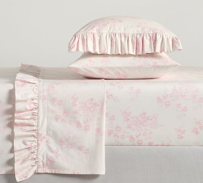 LoveShackFancy Ikat Meadow Floral Pink Sheet Set