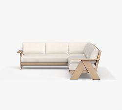 Modern Farmhouse 2-Piece Sofa Outdoor Sectional (134&quot;)