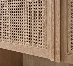 Marina Grand Cane Storage Shelf Console Desk Set (126&quot;)