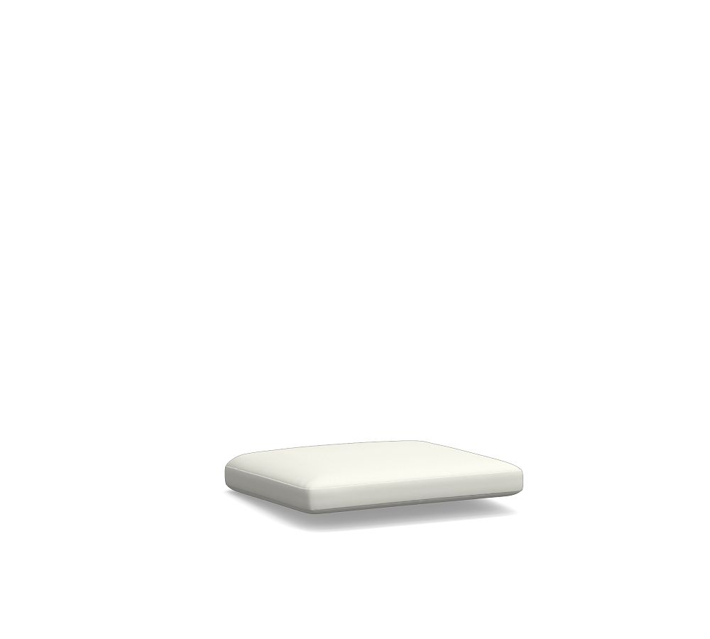 Modern Farmhouse Outdoor Dining Chair Cushion; High Performance Canvas, White