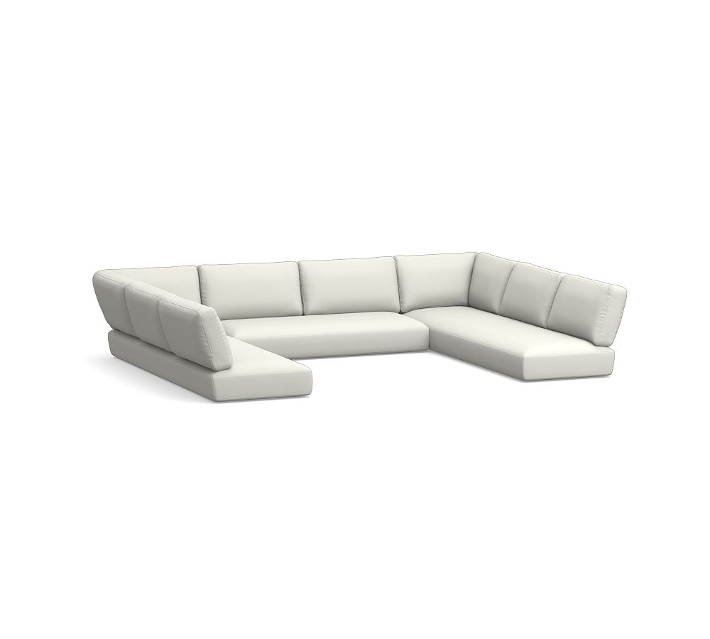 Modern Farmhouse Outdoor 3Pc Cushion (1 LA Return Sofa/1 Armless Loveseat/1RA Loveseat); High Performance Canvas, White