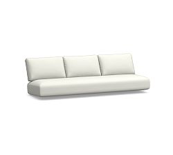 Modern Farmhouse Outdoor Sofa Cushion; High Performance Canvas, White