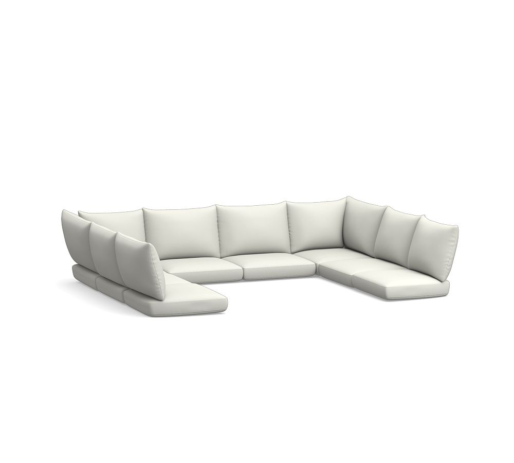 Westport Outdoor Sectional 8Pc Cushion Cover (2Crn/6 Armless/LA/RA); High Performance Canvas, White