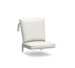 Verona Outdoor Bistro Chair Cushion; High Performance Canvas, White