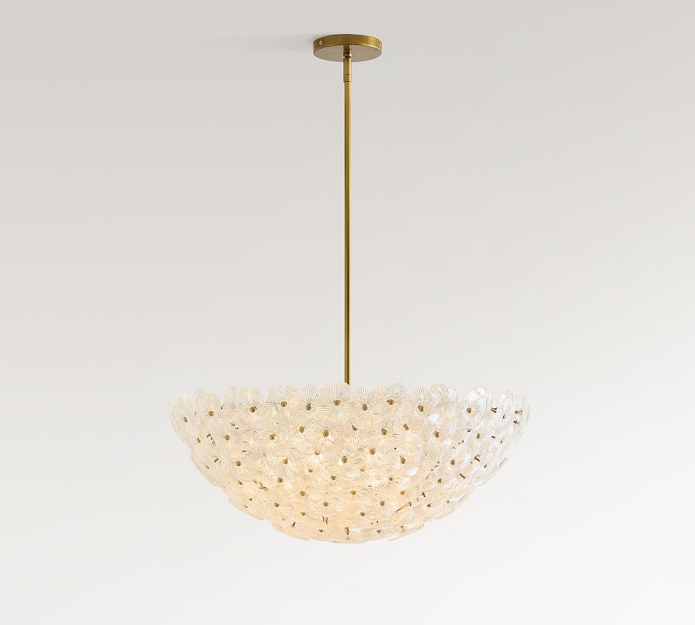 Nicolette Glass Floral Round Chandelier (26&quot;)