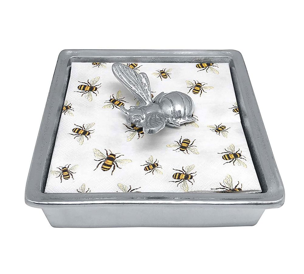 Honey Bee Recycled Aluminum Napkin Holder with Napkins
