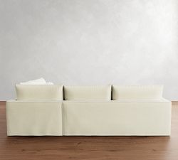 Westwood Fin Arm Deep Seat Flange Edge Slipcovered 3-Piece Sectional (122&quot;)