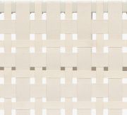 White Mahogany Wood Woven Fabric Bench (48")