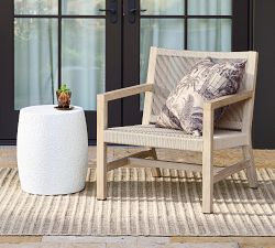 Deia Stone Round Outdoor Side Table (16&quot;)