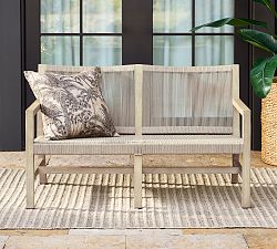 Indio Coastal Mahogany &amp; Rope Outdoor Loveseat (52&quot;)