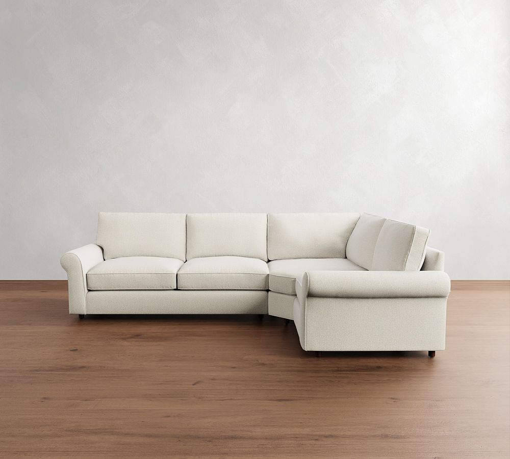 PB Comfort Roll Arm 3-Piece Wedge Sleeper Sectional (121&quot;)