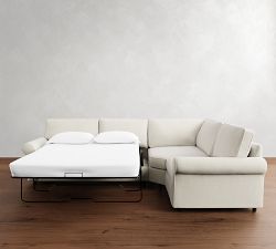 PB Comfort Roll Arm 3-Piece Wedge Sleeper Sectional (121&quot;)