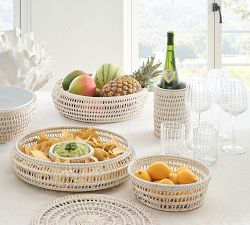 Miramar Handwoven Rattan Chip &amp; Dip Server Set