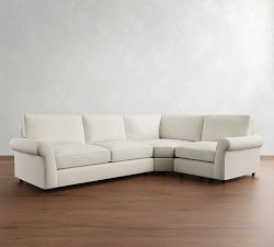 PB Comfort Roll Arm 3-Piece Wedge Sleeper Sectional (121&quot;)