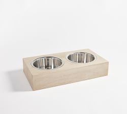 Cayman Raised Wooden Base Pet Bowls
