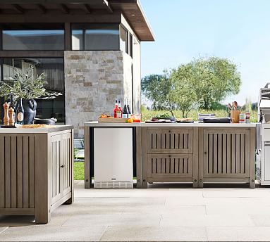 Abbott Acacia Ultimate 3-Piece Outdoor Kitchen Set | Pottery Barn