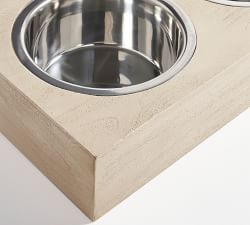 Cayman Raised Wooden Base Pet Bowls