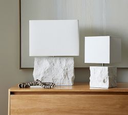 Amara Chiseled Marble Table Lamp (14&quot;-19&quot;)
