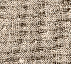 Open Box: Presley Round Upholstered Storage Ottoman - Performance Midland Tweed Stone