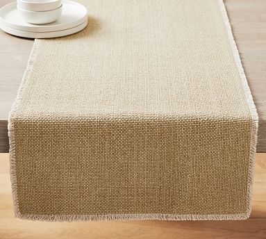 Mason Cotton Fringe Table Runner - Flax