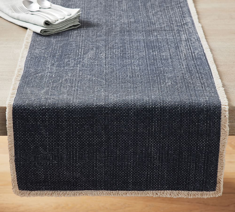 Mason Handwoven Cotton Fringe Table Runner