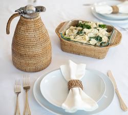 Tava Handwoven Rattan Napkin Rings - Set of 6