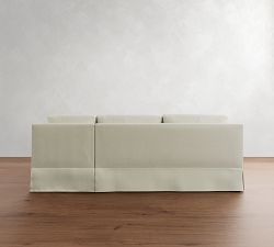 York Square Arm Slipcovered Chaise Sleeper Sectional (99&quot;)