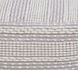Glace Handwoven Wool Pouf