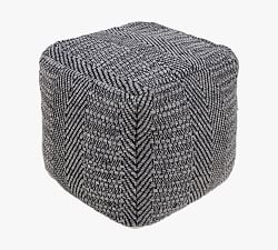 Bron Handwoven Wool Pouf