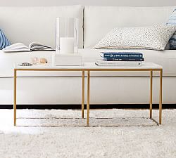 Open Box: Delaney Rectangular Marble Coffee Table