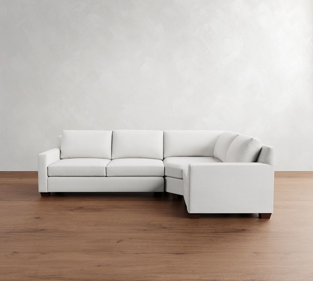 York Square Arm 3-Piece Wedge Sleeper Sectional (117&quot;)