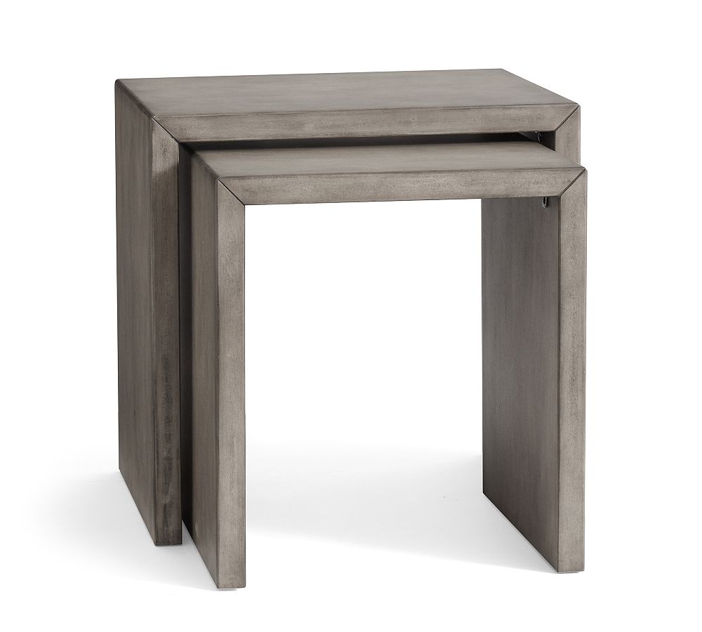 Open Box: Byron Waterfall Nesting End Tables, Mason Gray