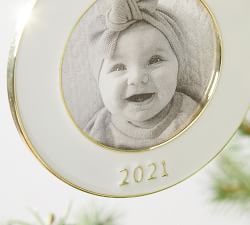 2021 Dated Enamel Frame Ornament Sets - White