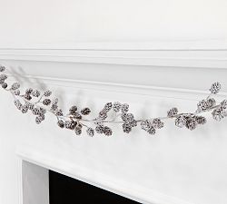 Faux Snowed Pinecone Garland